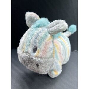 Baby Gund Safari Friends Zebra Blue Pink Gold White Stripes Chimes #6066518